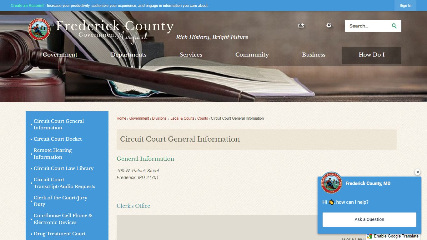 Circuit Court General Information - Frederick County MD